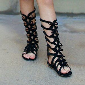 Joyfolie Farrah Gladiators in Black Suede